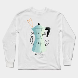 Cute cartoon coffee pot Long Sleeve T-Shirt